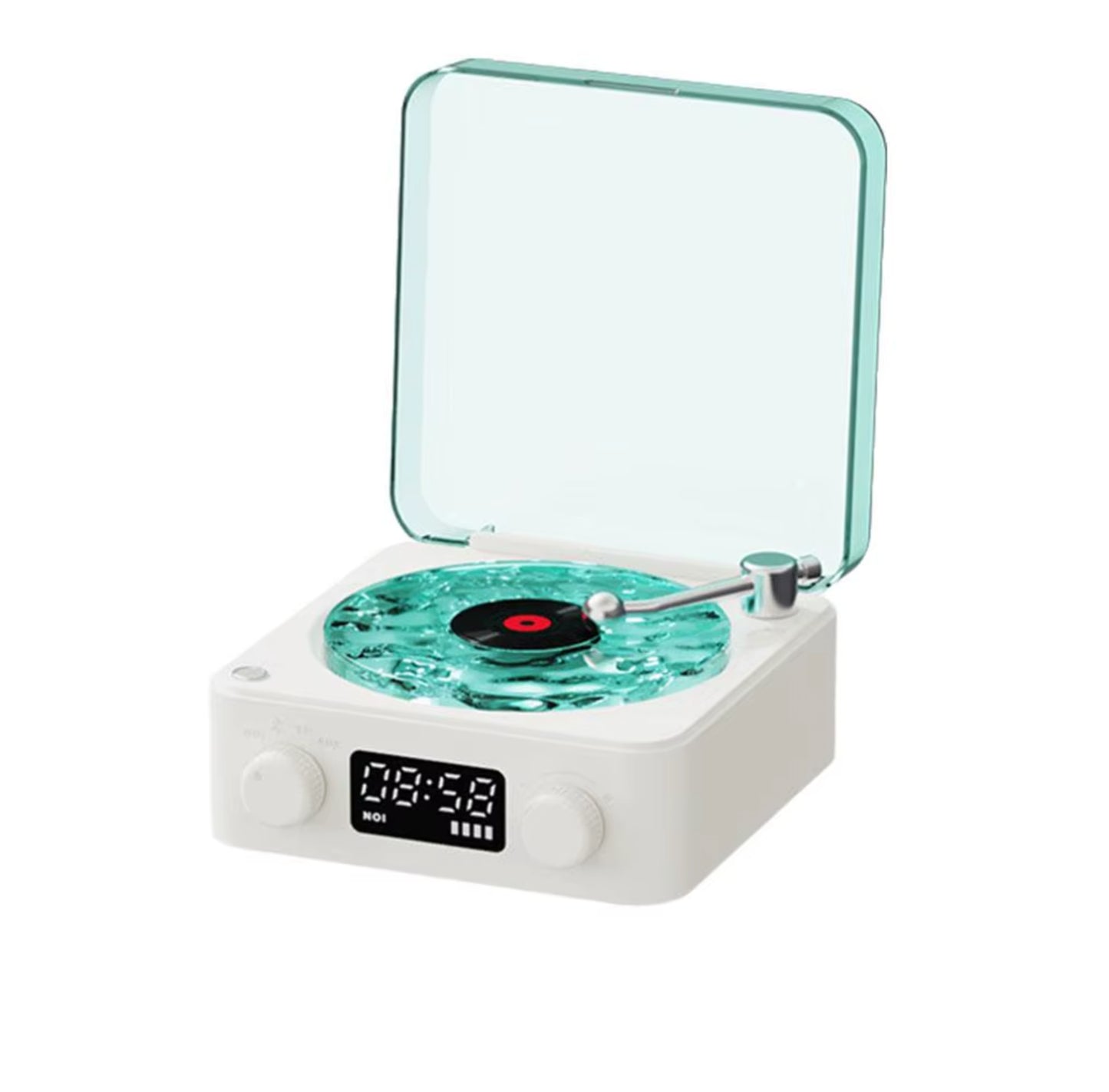 Retro Waves Wireless Bluetooth Vinyl Record Player with White Noise Light