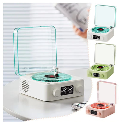 Retro Waves Wireless Bluetooth Vinyl Record Player with White Noise Light