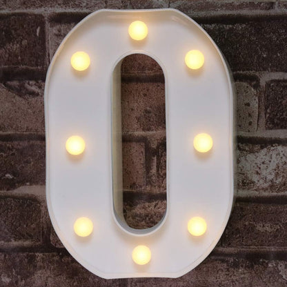 Decorative Led Light up Number Letters, White Plastic Marquee Number Lights Sign Party Wedding Decor Battery Operated Number (1)